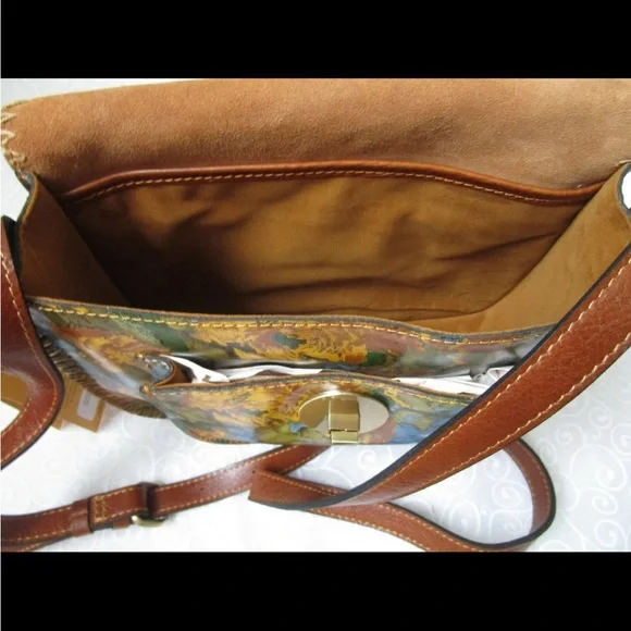 PATRICIA NASH BEAMOUNT WILFLOWER LEATHER FLAP CROSSBODY W/DUSTBAG - Picture 4 of 6